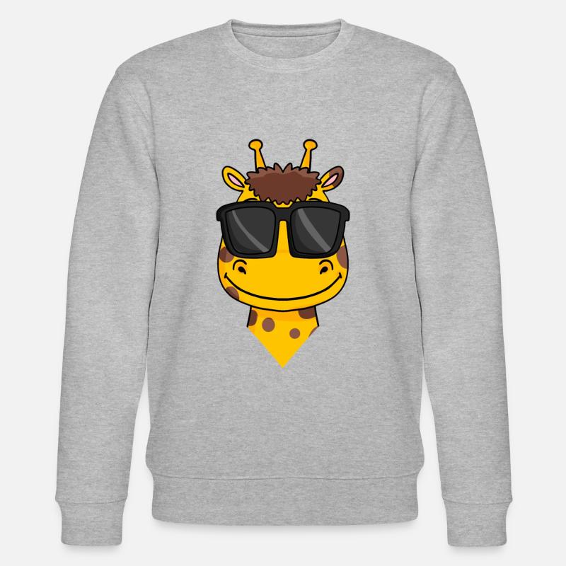 Giraffe mit Brille - Stanley/Stella Unisex Bio-Sweatshirt CHANGER  - Grau meliert