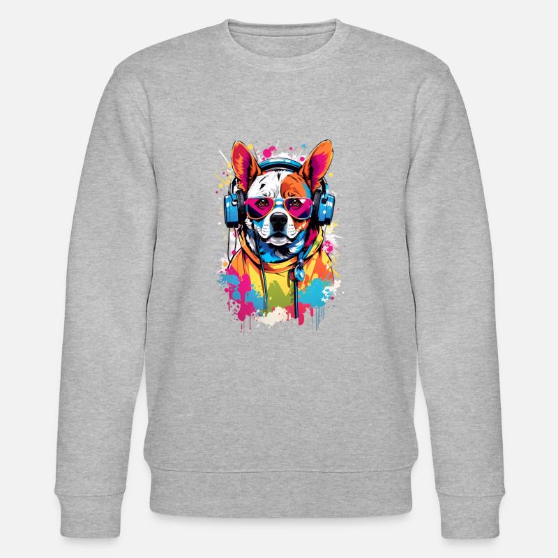 Coole Hund - Stanley/Stella Unisex Bio-Sweatshirt CHANGER  - Grau meliert