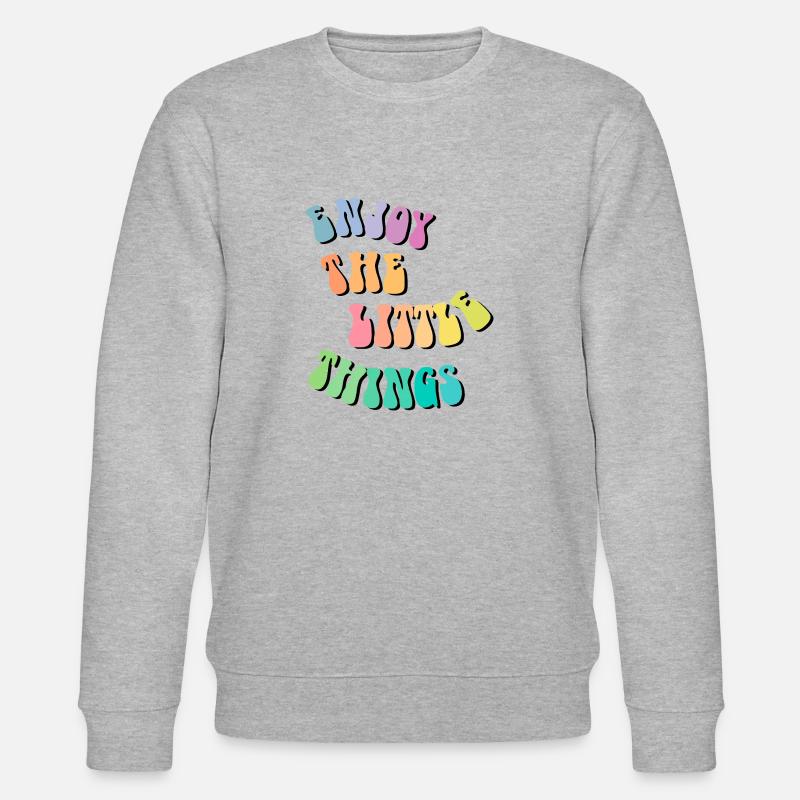 Enjoy little things - Geschenkidee - Geschenk - Stanley/Stella Unisex Bio-Sweatshirt CHANGER - Grau meliert