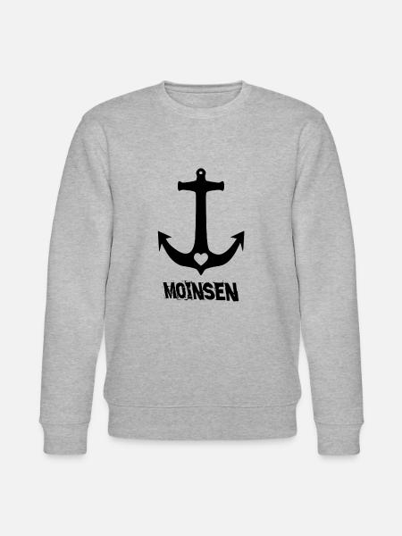 Anker Moinsen mit Herz - Stanley/Stella Unisex Bio-Sweatshirt CHANGER - Grau meliert