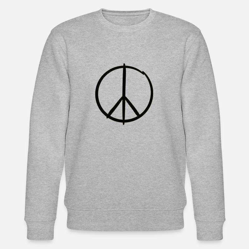 Peacezeichen - Stanley/Stella Unisex Bio-Sweatshirt CHANGER  - Grau meliert
