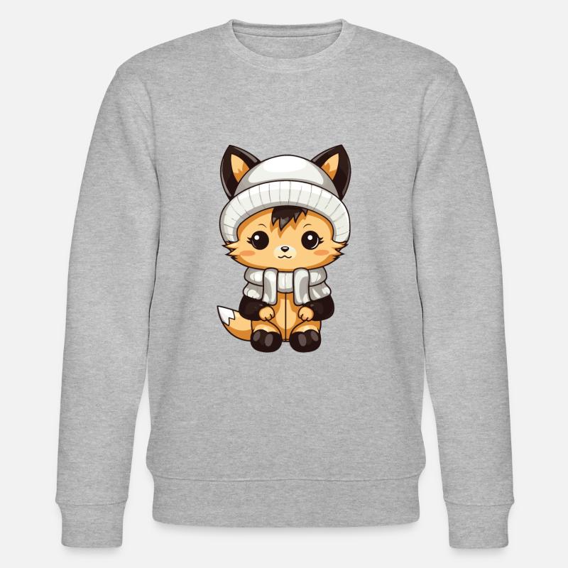 Fox Winter Comic - Stanley/Stella CHANGER Unisex Organic Sweatshirt - heather grey