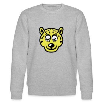 leopards animaux rigolo cartoon dessin face 14 - Sweat bio CHANGER Stanley/Stella Unisexe - gris chiné - Devant - Nik (191cm) & Marisol (170cm)