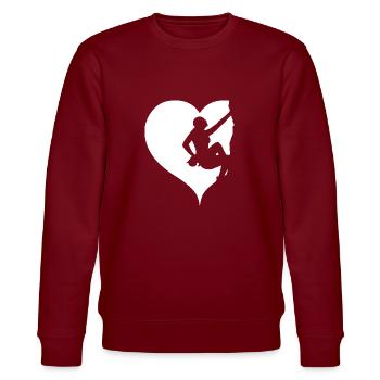 Klettern Bouldern Sportklettern Freiklettern Damen - Stanley/Stella Unisex Bio-Sweatshirt CHANGER  - Burgunderrot - Vorne - Nik (191cm) & Marisol (170cm)