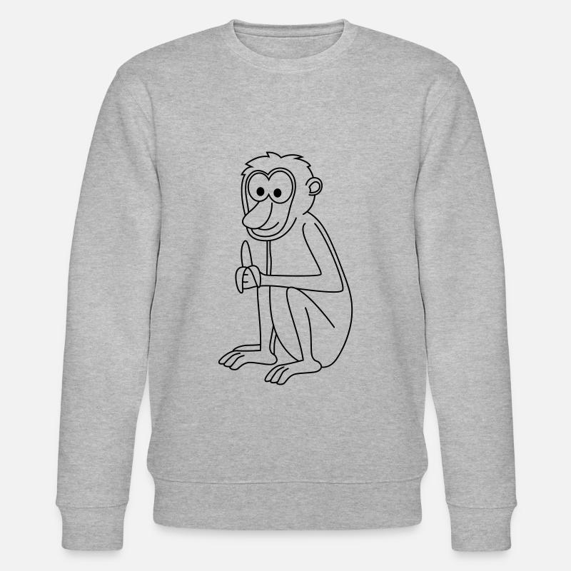 Affe comic Tier - Stanley/Stella Unisex Bio-Sweatshirt CHANGER  - Grau meliert