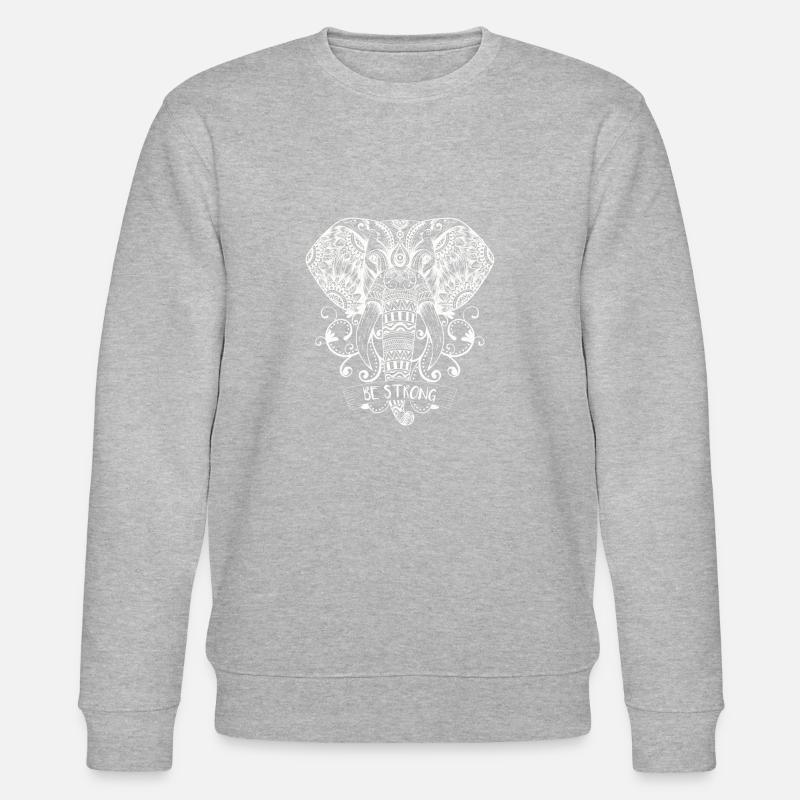 Mandala elephant - Stanley/Stella CHANGER Unisex Organic Sweatshirt - heather grey