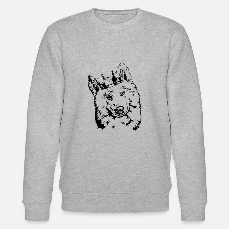 SAMOJEDE Krone Hunde Hund Wilsigns - Stanley/Stella Unisex Bio-Sweatshirt CHANGER  - Grau meliert