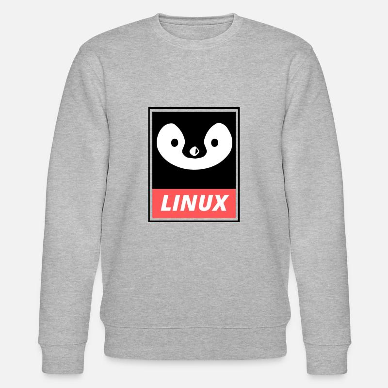 Linux Tux - Stanley/Stella Unisex Bio-Sweatshirt CHANGER  - Grau meliert