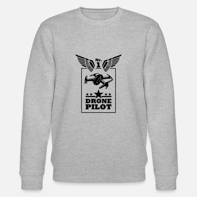 Pilote de drone n ° 1 - Sweat bio CHANGER Stanley/Stella Unisexe - gris chiné