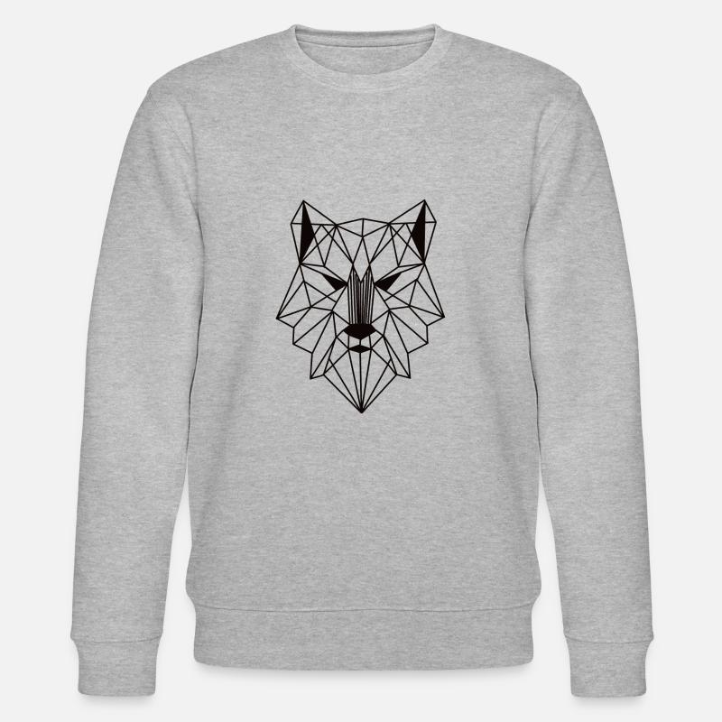 wolf als geometrische Figur einfarbig - Stanley/Stella Unisex Bio-Sweatshirt CHANGER  - Grau meliert