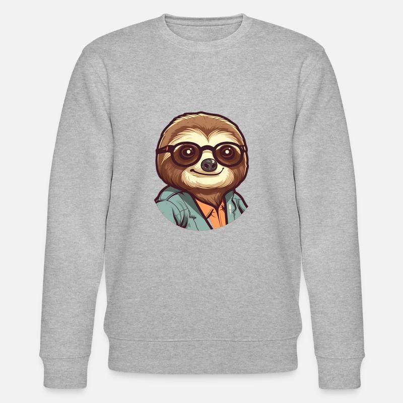 sloth geek - Stanley/Stella Unisex Bio-Sweatshirt CHANGER  - Grau meliert