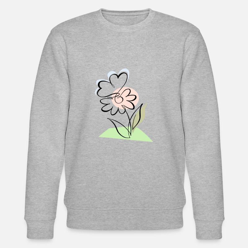 Floraison avec papillon - Sweat bio CHANGER Stanley/Stella Unisexe - gris chiné