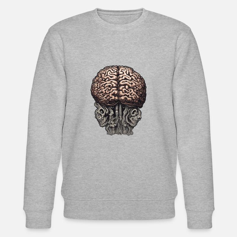 Brain / Knowledge / Intelligence / Clever / Thinking - Stanley/Stella CHANGER Unisex Organic Sweatshirt - heather grey