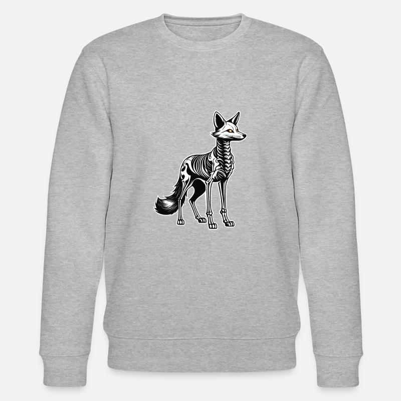 Fuchs Skelett Illustration - Stanley/Stella Unisex Bio-Sweatshirt CHANGER  - Grau meliert