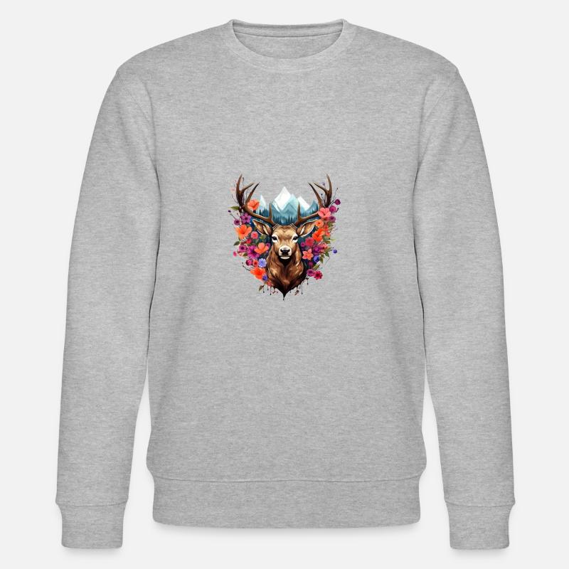 Replacement dirndl deer antlers deer - Stanley/Stella CHANGER Unisex Organic Sweatshirt - heather grey