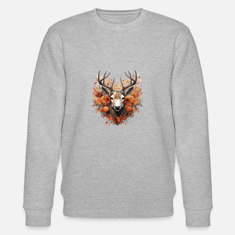 Replacement dirndl deer antlers deer - Stanley/Stella CHANGER Unisex Organic Sweatshirt - heather grey
