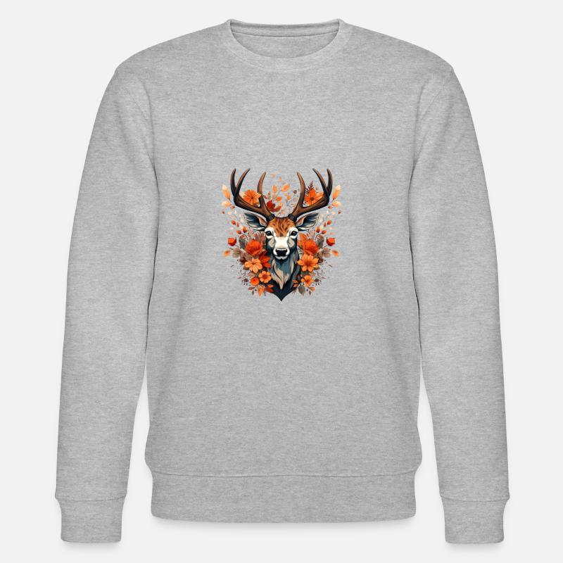 Replacement dirndl deer antlers deer - Stanley/Stella CHANGER Unisex Organic Sweatshirt - heather grey