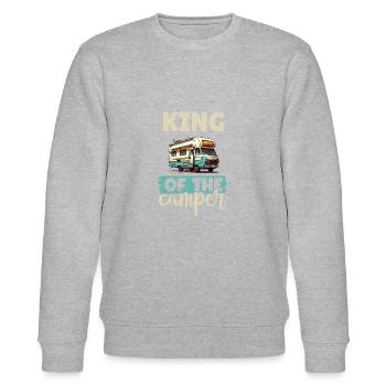 Camping-Liebhaber Wohnmobil für den Außenbereich - Stanley/Stella Unisex Bio-Sweatshirt CHANGER  - Grau meliert - Vorne - Nik (191cm) & Marisol (170cm)