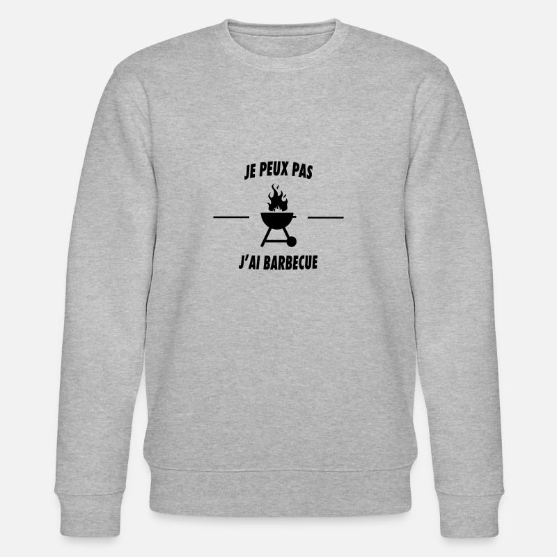 Je peux pas j'ai barbecue - Sweat bio CHANGER Stanley/Stella Unisexe - gris chiné
