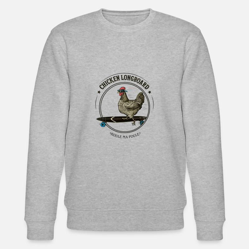 Chicken longboard - Sweat bio CHANGER Stanley/Stella Unisexe - gris chiné