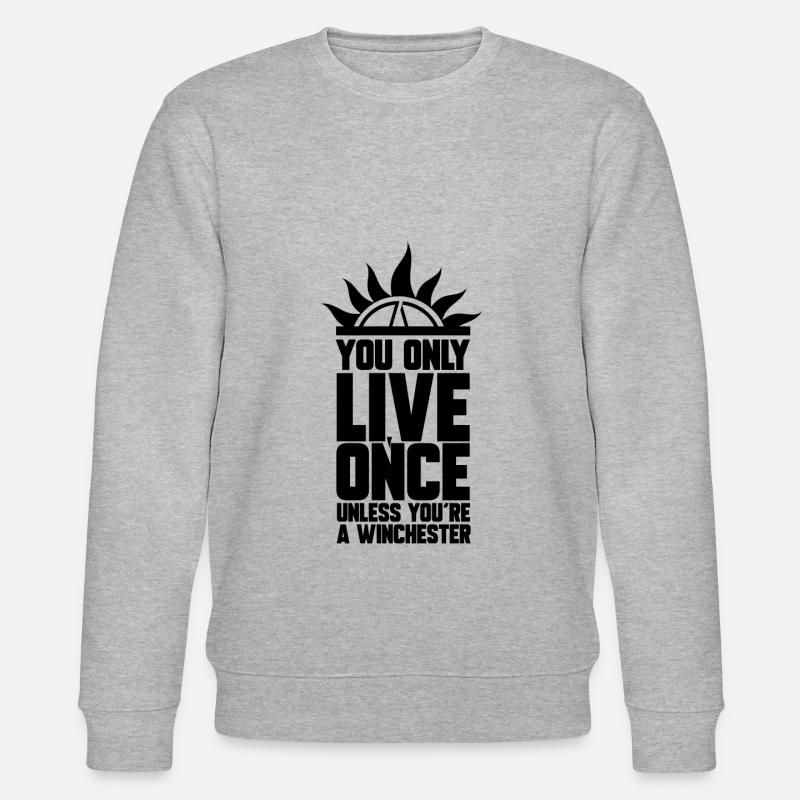 LIVE ONCE, GESCHENK - Stanley/Stella Unisex Bio-Sweatshirt CHANGER  - Grau meliert