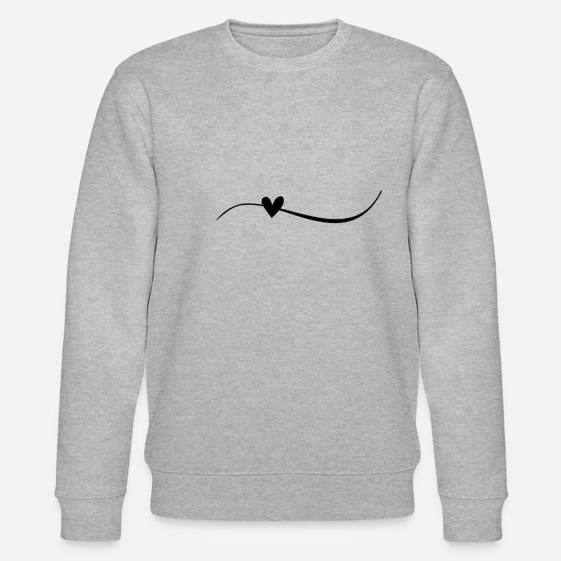 Linie mit Herz - Stanley/Stella Unisex Bio-Sweatshirt CHANGER  - Grau meliert