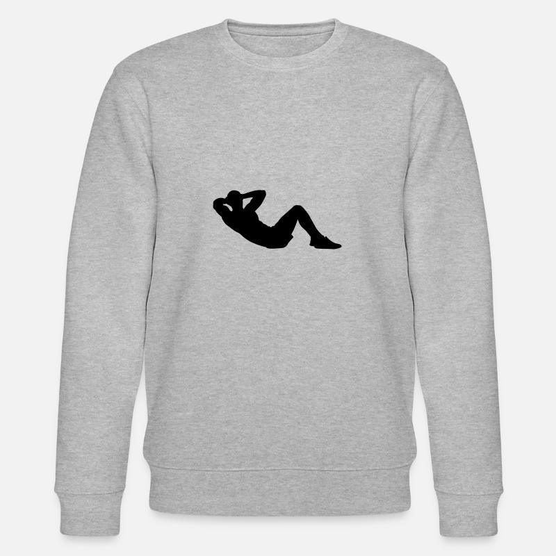 Sit up Situp Silhouette - Stanley/Stella Unisex Bio-Sweatshirt CHANGER  - Grau meliert