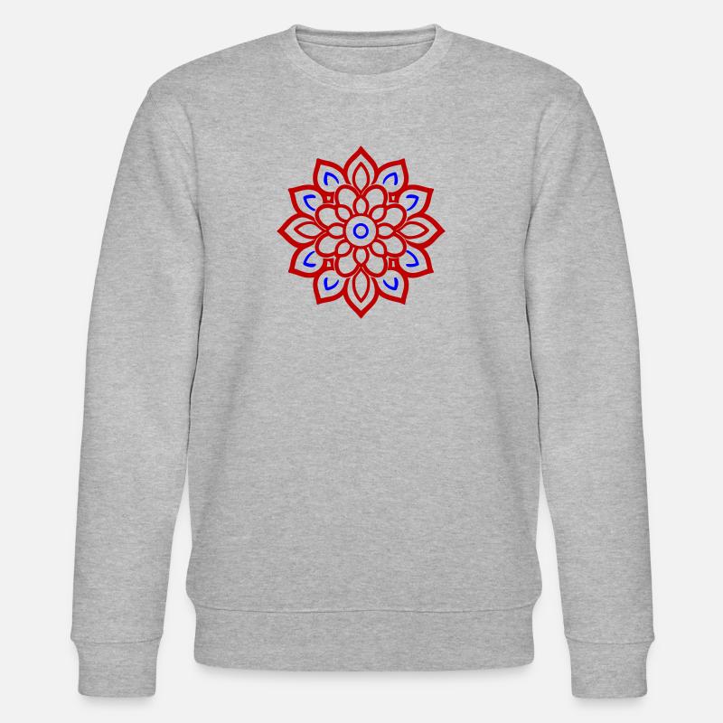 Mandala Blüte Symbolik - Stanley/Stella Unisex Bio-Sweatshirt CHANGER  - Grau meliert