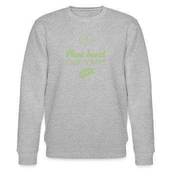 Plant based Powered by Plants - Stanley/Stella Unisex Bio-Sweatshirt CHANGER  - Grau meliert - Vorne - Nik (191cm) & Marisol (170cm)