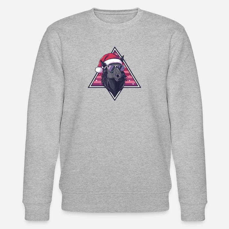 Cheval Noël Cool - Sweat bio CHANGER Stanley/Stella Unisexe - gris chiné