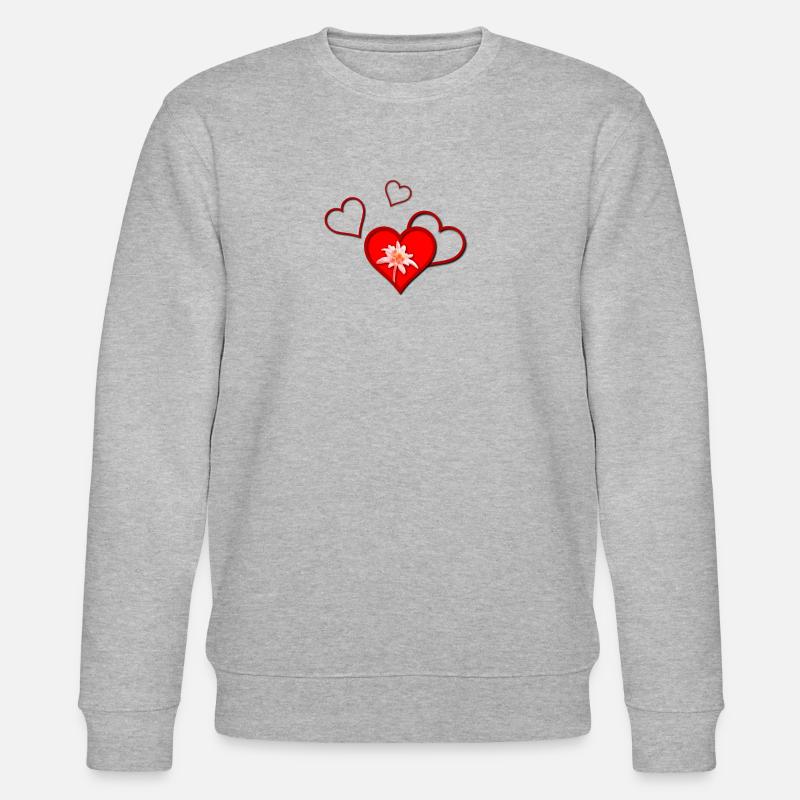Liebe Edelweiß Herzen - Stanley/Stella Unisex Bio-Sweatshirt CHANGER  - Grau meliert