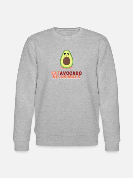 Eat Avocado No Animals - Stanley/Stella CHANGER Unisex Organic Sweatshirt - heather grey