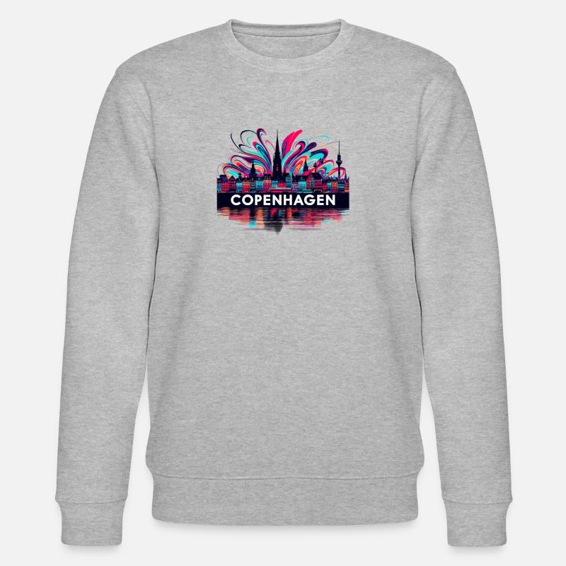 Copenhague Capitale Danemark Cadeau - Sweat bio CHANGER Stanley/Stella Unisexe - gris chiné