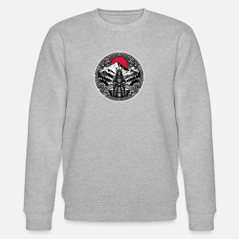 Japanese Samurai Warrior - Stanley/Stella CHANGER Unisex Organic Sweatshirt - heather grey