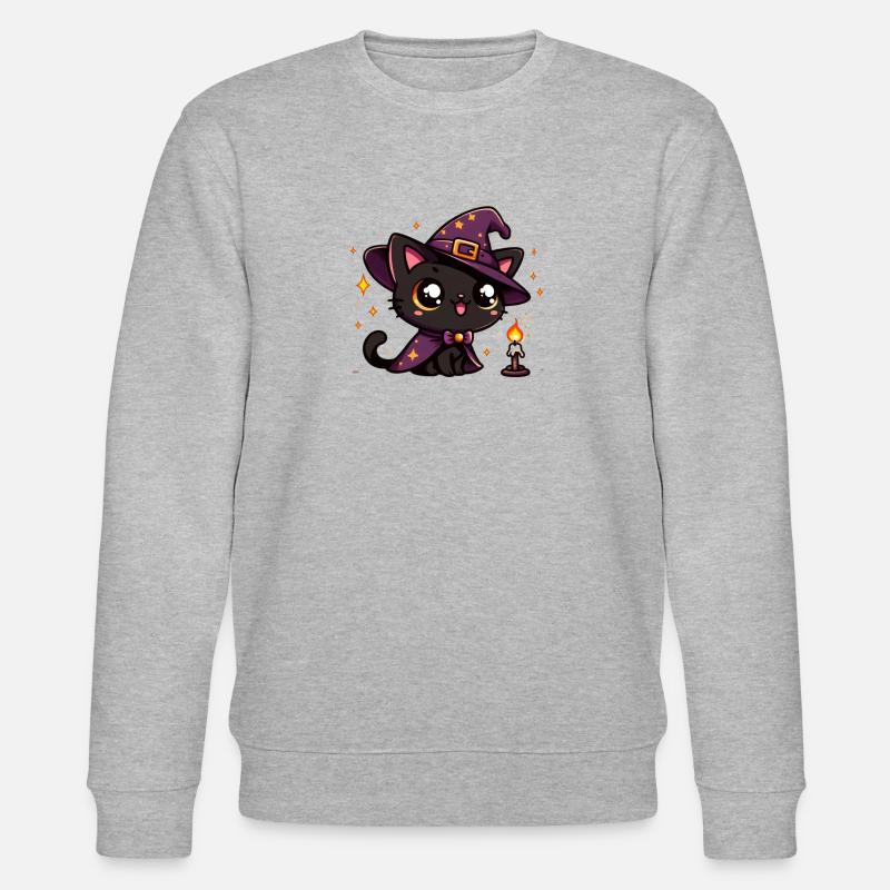 Hexe Kätzchen - Stanley/Stella Unisex Bio-Sweatshirt CHANGER  - Grau meliert