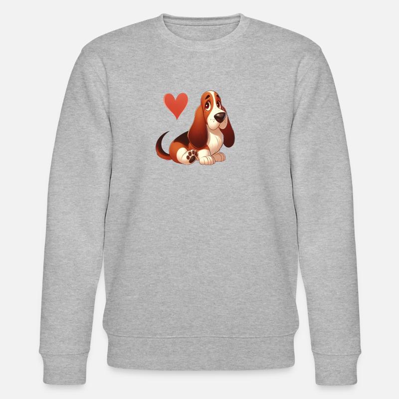 Basset Liebe 2 - Stanley/Stella Unisex Bio-Sweatshirt CHANGER  - Grau meliert