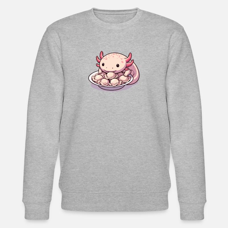 Axolotl Pelmeni süß Geschenk - Stanley/Stella Unisex Bio-Sweatshirt CHANGER  - Grau meliert