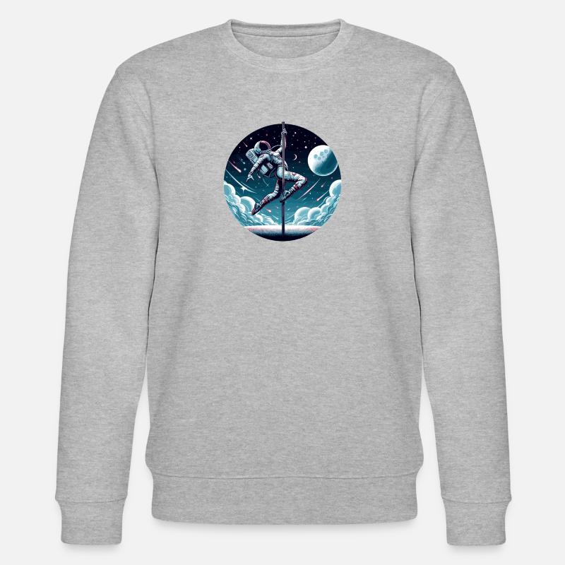 Pole Dance Astronautin Poledance Geschenk - Stanley/Stella Unisex Bio-Sweatshirt CHANGER  - Grau meliert