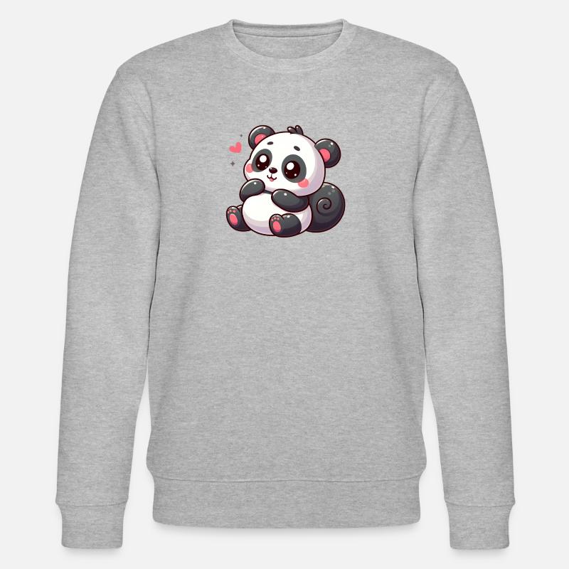 Panda - Stanley/Stella Unisex Bio-Sweatshirt CHANGER  - Grau meliert