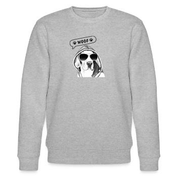 Hund mit Sonnenbrillen und Kapuze - Stanley/Stella Unisex Bio-Sweatshirt CHANGER  - Grau meliert - Vorne - Nik (191cm) & Marisol (170cm)