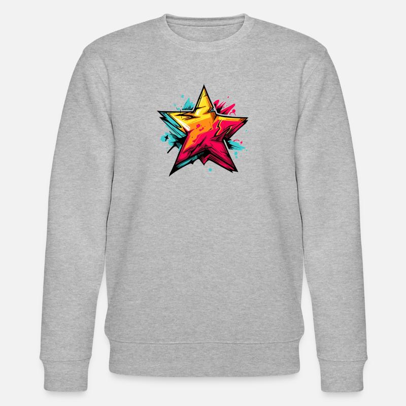 Sternschnuppe stern - Stanley/Stella Unisex Bio-Sweatshirt CHANGER  - Grau meliert