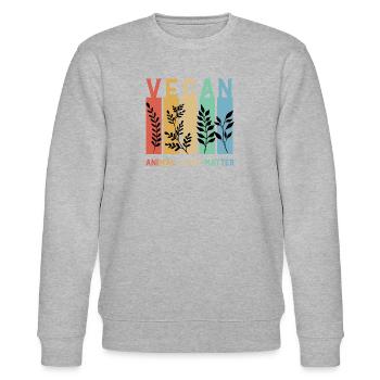 Vegan Animal Lives Matter - Stanley/Stella Unisex Bio-Sweatshirt CHANGER  - Grau meliert - Vorne - Nik (191cm) & Marisol (170cm)