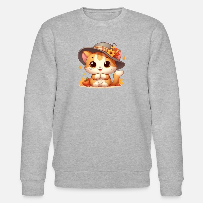 chat automne3 - Sweat bio CHANGER Stanley/Stella Unisexe - gris chiné