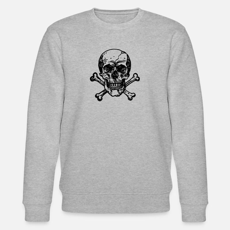 Totenkopf Pirat - Stanley/Stella Unisex Bio-Sweatshirt CHANGER - Grau meliert