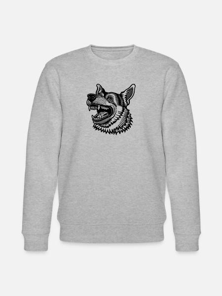 Schäferhund Hund Hundekopf - Stanley/Stella Unisex Bio-Sweatshirt CHANGER  - Grau meliert