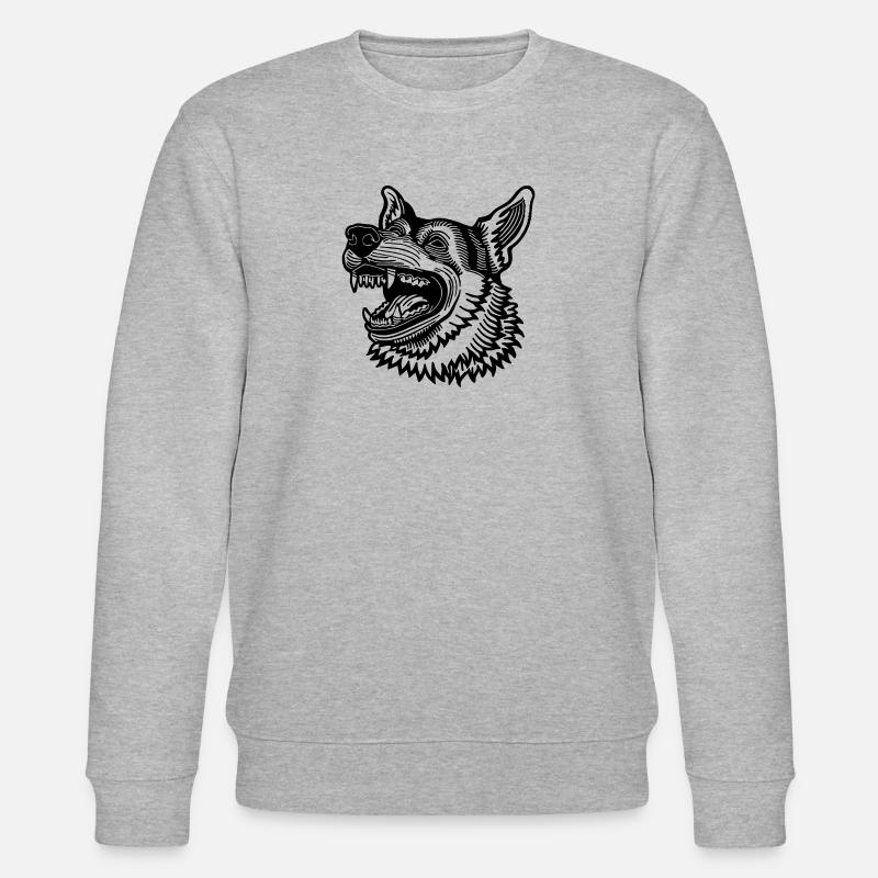 Schäferhund Hund Hundekopf - Stanley/Stella Unisex Bio-Sweatshirt CHANGER  - Grau meliert
