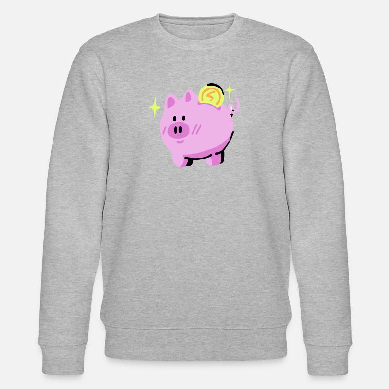 Geld Sparschwein - Stanley/Stella Unisex Bio-Sweatshirt CHANGER  - Grau meliert
