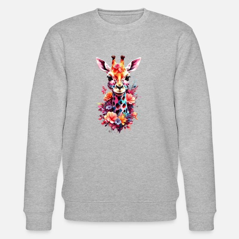 Giraffe V1 24 13 - Stanley/Stella CHANGER Unisex Organic Sweatshirt - heather grey