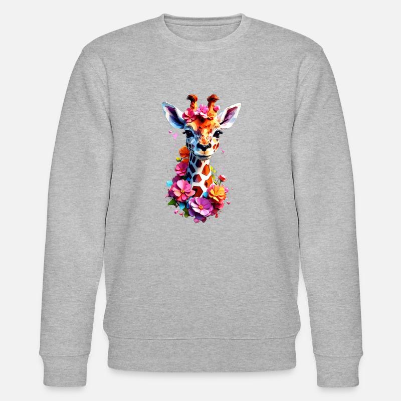 Giraffe V1 24 10 - Stanley/Stella CHANGER Unisex Organic Sweatshirt - heather grey