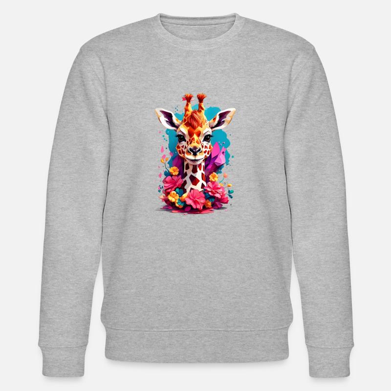 Girafe V1 24 07 - Sweat bio CHANGER Stanley/Stella Unisexe - gris chiné